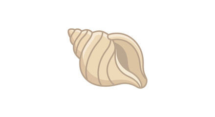 Obraz premium A tan seashell with spiral ridges is depicted as a flat silhouette against a white background shell
