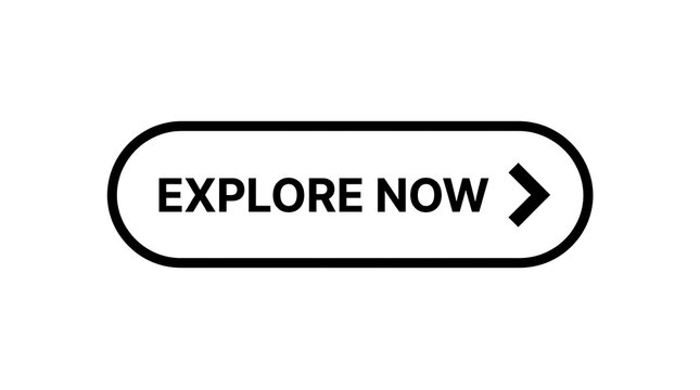 Explore now button with arrow icon isolated on white background