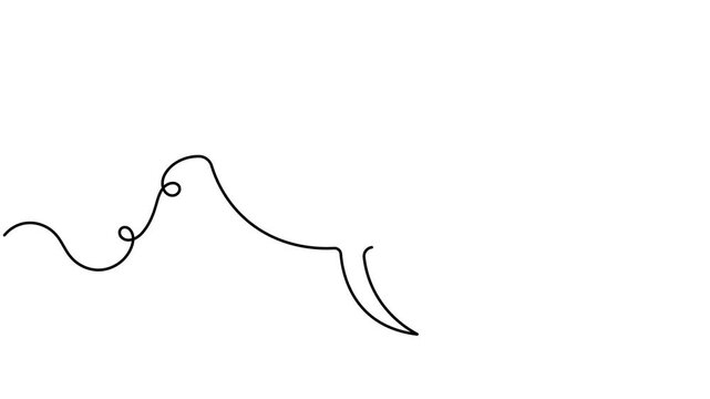 Modern chat speech bubble frame icon sign continuous one line drawing moving on white background minimalist single art advertisement and announcement symbol animation video