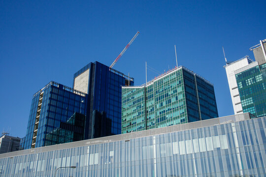 Andersia and Novotel hotels buildings facades in Poznan city downtown in Poland on a sunny day with clear sky on 4th of March, 2026 in Poznan, Poland