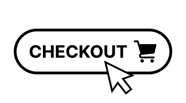 Checkout button with shopping cart icon and mouse cursor