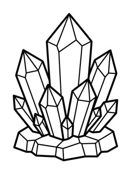 Geometric crystal cluster illustration