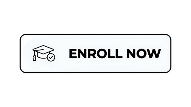 Enroll now button with graduation cap icon