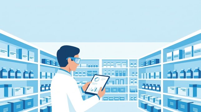 Scientist Conducting Quality Control in Laboratory Storage Room