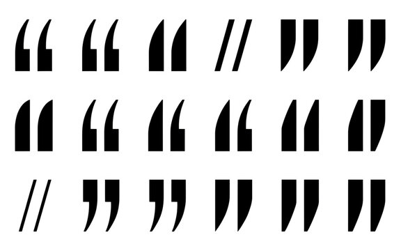 Collection Of Various Quotation Mark And Bracket Style Designs For Graphic Projects And Typography Use