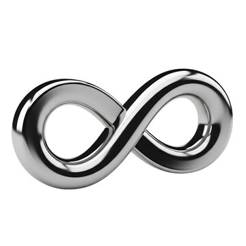 Modern infinity symbol design in 3d style isolated on transparent background