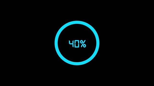 Countdown timer from 40  to 0  seconds real time. Modern flat design of countdown animation isolated on transparent background with alpha channel 40 Seconds Digital Countdown Timer Animation.