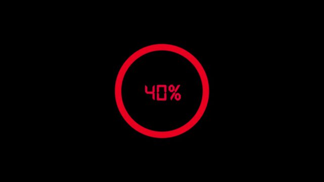 Countdown timer from 40  to 0  seconds real time. Modern flat design of countdown animation isolated on transparent background with alpha channel 40 Seconds Digital Countdown Timer Animation.