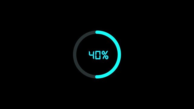 1 minutes 20 second simple countdown timer animation. 1 minutes 20 second to 0 timer countdown. hud icon loading 1 minutes 20 second countdown timer animation on Black background.