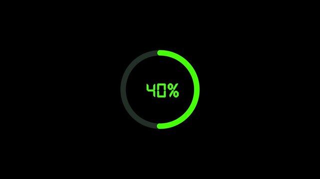 1 minutes 20 second simple countdown timer animation. 1 minutes 20 second to 0 timer countdown. hud icon loading 1 minutes 20 second countdown timer animation on Black background.