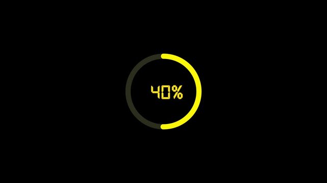 1 minutes 20 second simple countdown timer animation. 1 minutes 20 second to 0 timer countdown. hud icon loading 1 minutes 20 second countdown timer animation on Black background.