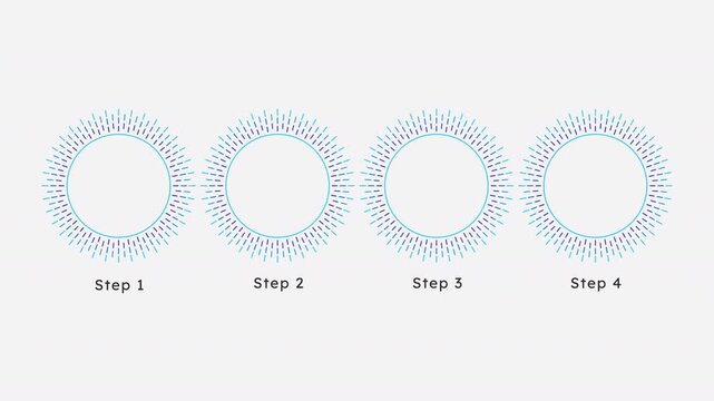 Financial literacy radiating empty infographic template animation. Banking service for customers. Money management. Animated diagram blank design with 4 steps. Info graphic with options. HD video