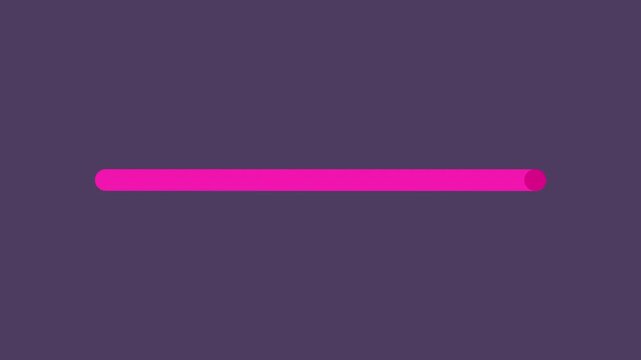 Progress bar magenta stroke animated loading bar on dark background. UI loader element animation. Interface component HD video for web design. Minimalist flat progress indicator motion graphic