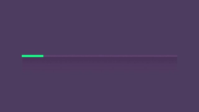 Progress bar green line loop animated loading bar on dark background. UI loader element animation. Interface component HD video for web design. Minimalist flat progress indicator motion graphic