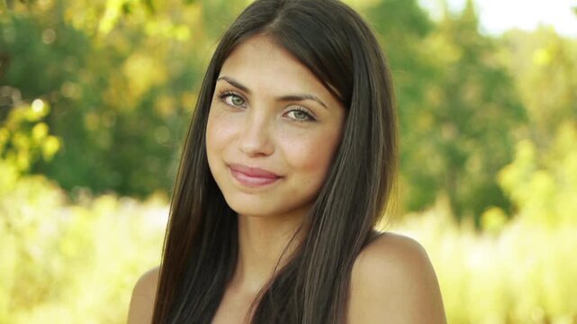 Close up of young beautiful woman