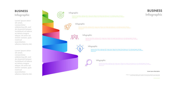 Pyramid infographic isometric 5 step, parts or level for marketing, data visualization, strategy, flowchart, development process vector