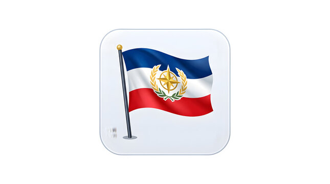 Republic of crimea flag waving national symbol with emblem isolated on transparent background