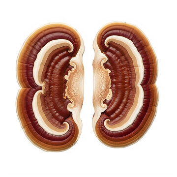 Two dried reishi mushrooms