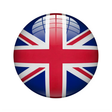 United kingdom flag in a sphere
