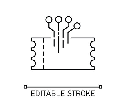 E ticket Icon Editable stroke illustration