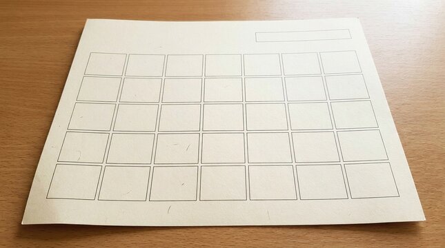 Blank calendar page for january with grid layout for planning activities