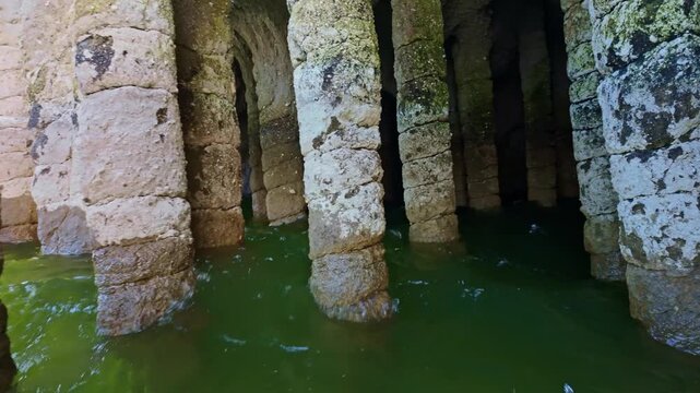 Close up view reveals the unique formations of the famous Crowley Lake Stone Columns