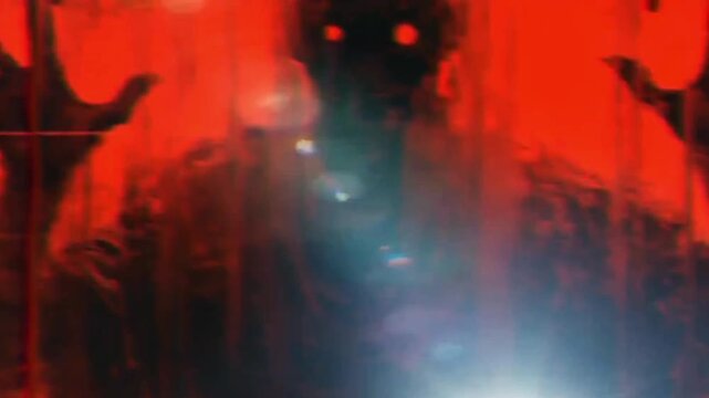 Scary Ghost Demon and Skull Smoke Effect Halloween Background