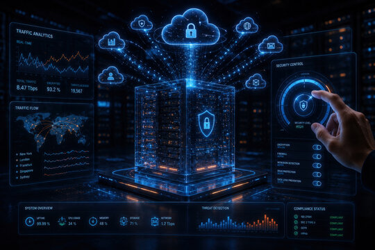 Cloud Computing and Cyber Security Data Interface Display