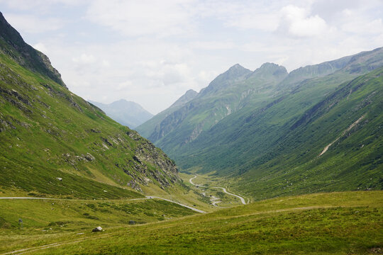 Paznaun valley high mountain road, the Austrian Alps    