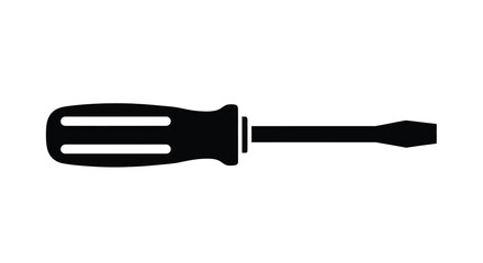 Fototapeta premium Flat design screwdriver silhouette against a white background a tool for fastening and repair work silhouette tools fastener