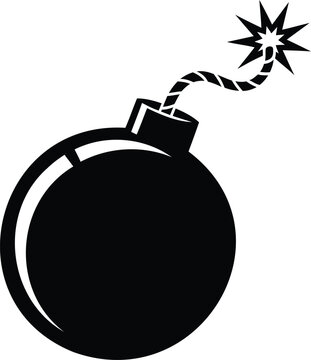 Exploding bomb graphic with fuse and transparent background design
