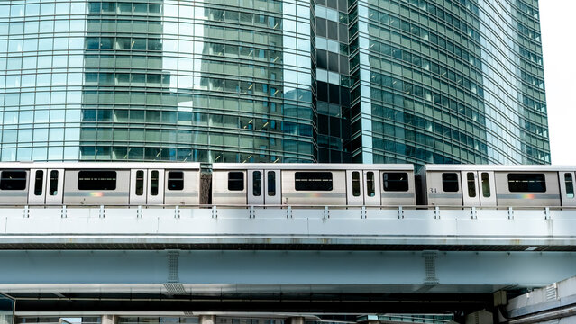 Modern skyscrapers and monorail in Tokyo's Minato district