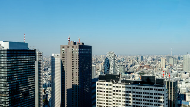 Tokyo skyline from Shinjuku with Tokyo Skytree in view