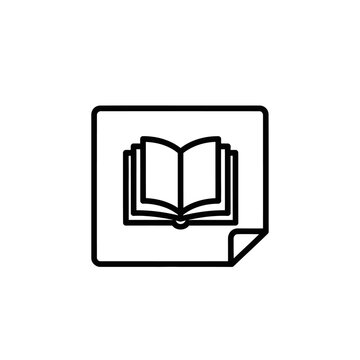 Open book on document page icon.