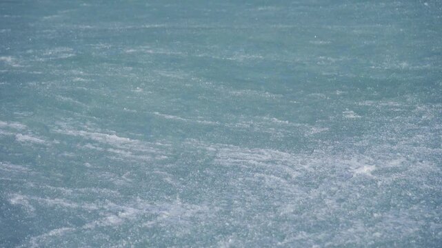 Ice fat on Azov Sea. In calm frosty weather, even salt water freezes, pancake ice forms, and when pores filled, ice crystals merge into flexible mass that extinguishes waves. Like fat skin of sea lion