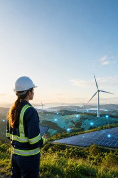 Young Energy Engineer at Renewable Power Site