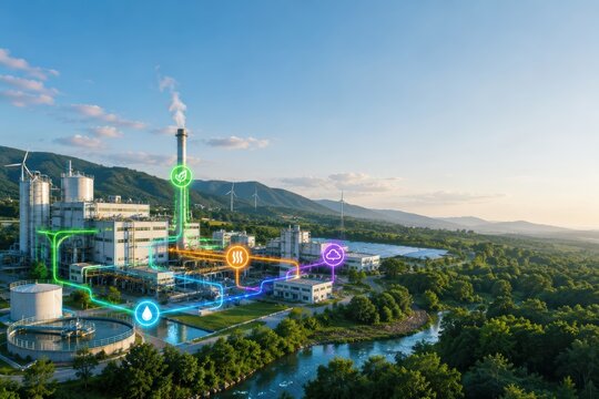 Smart Sustainable Industrial Facility in Green Landscape