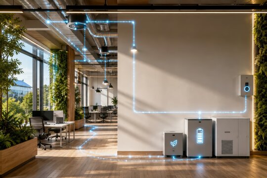 Modern Net Zero Office with AI Energy Systems