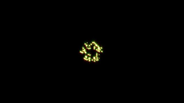 2d glitter stars particles blast animation, doodle cartoon twinkling stars with fireworks glitter burst effect, glitter star dust trail loop animation on black screen background.4k