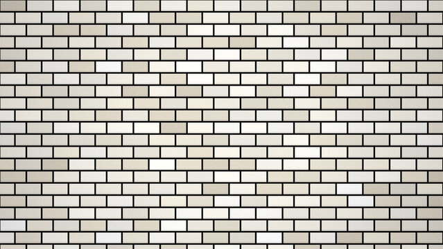 Uniform white brick wall texture pattern seamless background