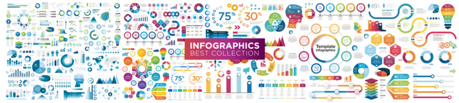 Best Collection infographics : Arrows, chart, diagram, ...