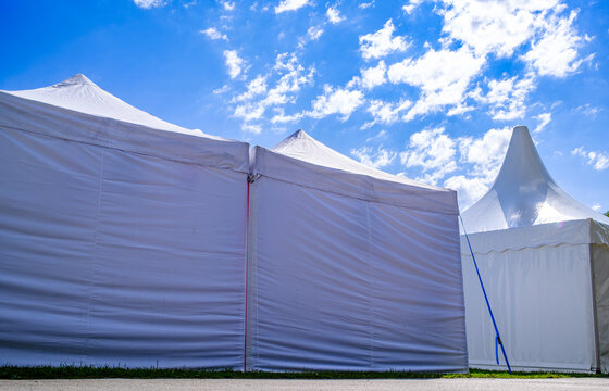 typial event tents at a market