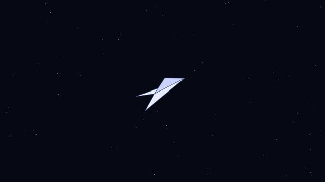 Animated rocket ship transforming into paper airplane in deep space animation 4k spaceship transformation
