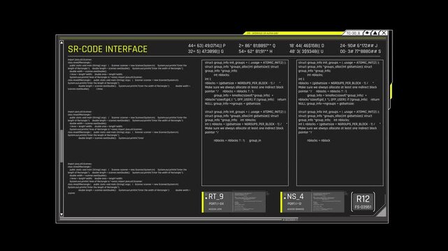 Futuristic Source Code Interface With Multi Panel Programming Console And System Status Monitoring