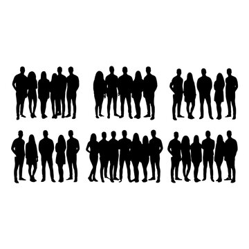 Group of diverse people standing together in a row