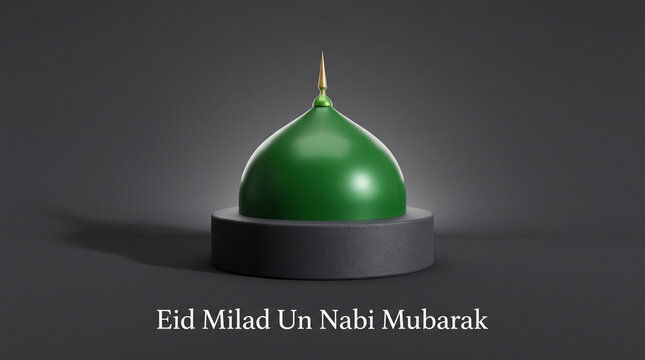 Eid milad un nabi mubarak greeting with green mosque dome mawlid an nabi ceremony festival greeting muhammad religion wallpaper auspicious celebration decoration