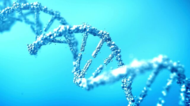 Abstract rotating dna molecule helix, scientific research, genetic code, protein structure, medical research, health care, biology, biotechnology, evolution, gene research, laboratory, science.