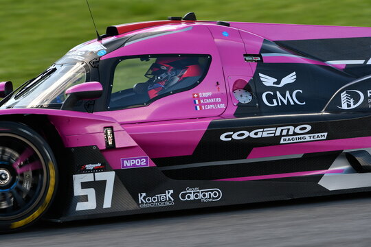 Scarperia, Italy - April 25th 2025: Nova NP02 Prototype in action during Ultimate Cup Series at Mugello Circuit in Italy.