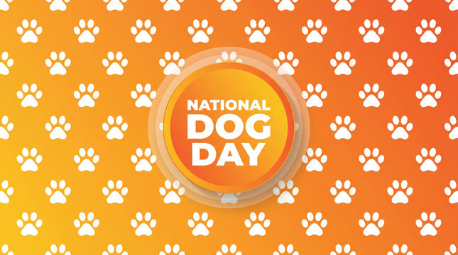 National dog day celebration background with paw print pattern and bold typography for august 26 typography celebration logotype background affection companion friendship