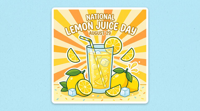 National lemon juice day vintage poster with vintage illustration of lemonade pitcher and fresh lemons in a retro typography style design lemonade illustration typography
